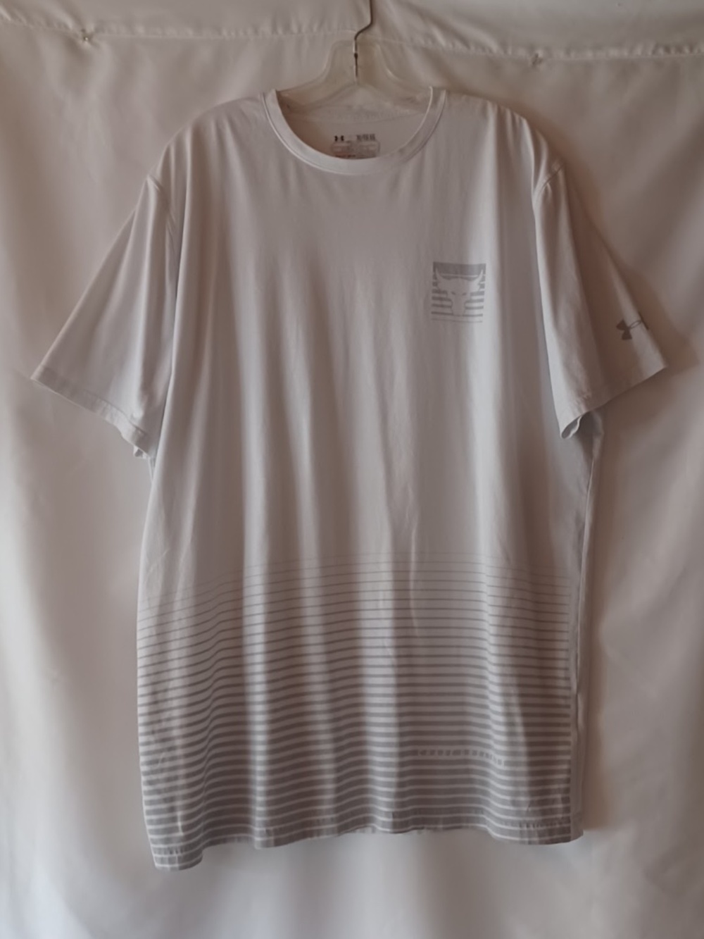 Under Armour HeatGear Project Rock Chase Greatness White T-Shirt Loose Fit